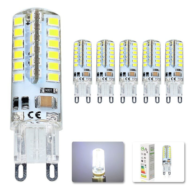 5 stuks mini led-lamp  g9 led-lampen 110v maïslampen 2835 48 leds ampullen kroonluchter kaars  g9 licht vervangen 30w 40w halogeenlampen smd