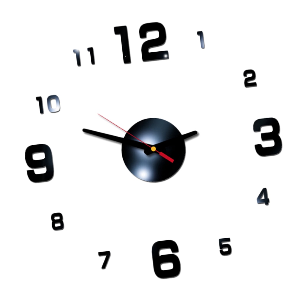 Horloge murale 3D auto-adhésive, miroir autocollant, décoration de salon, de maison, horloge décorative en acrylique, moderne , DIY bricolage