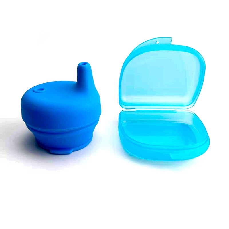 BPA Free Food Grade Silicone Sippy Lids for Cups, small glass drinking sippy lids for Cup: Dark Blue