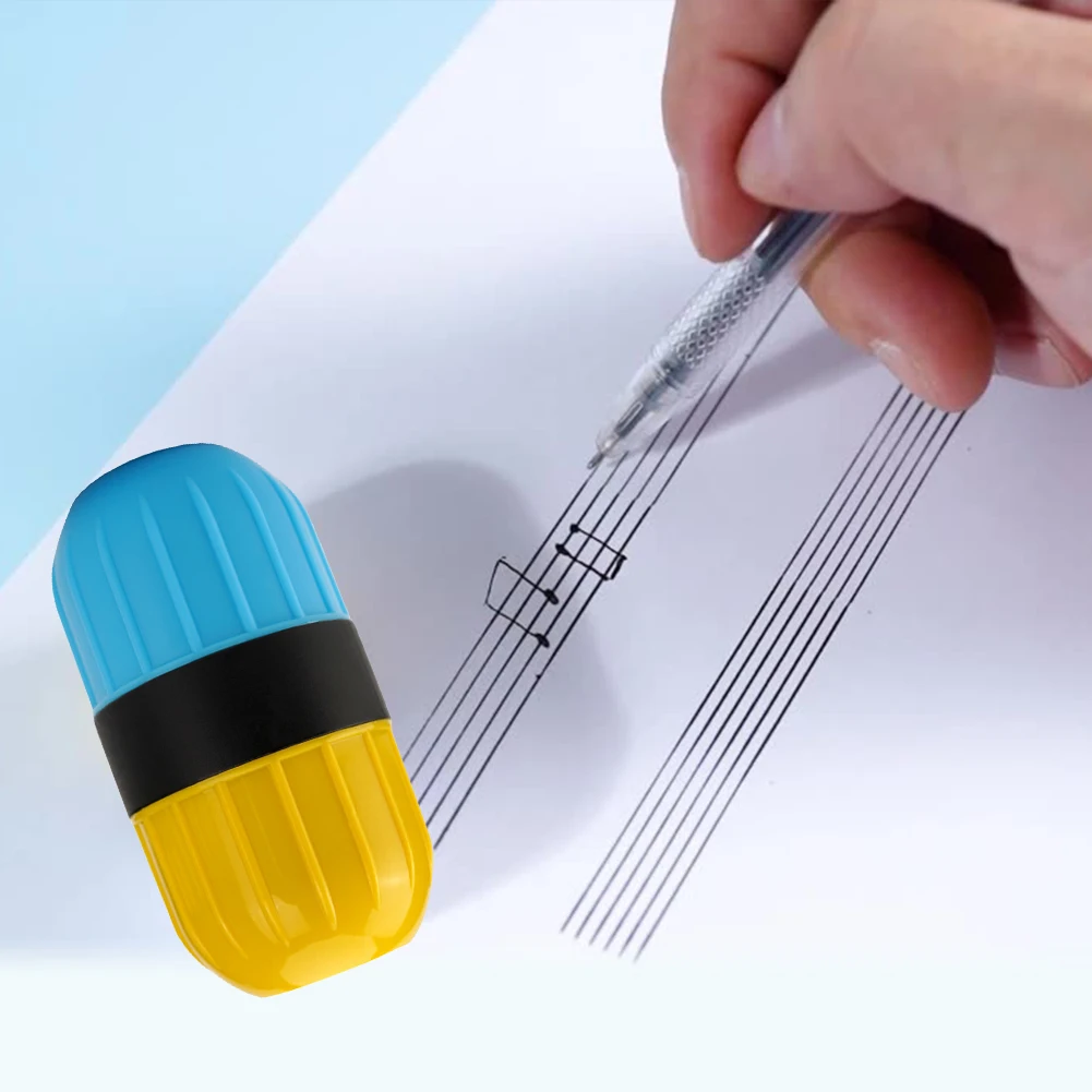 5 Lines Practice Roller Stamp Self Inking Line Rolling Stamps Handwriting Lines Stamp Roller for Music Writing Supplies Tools