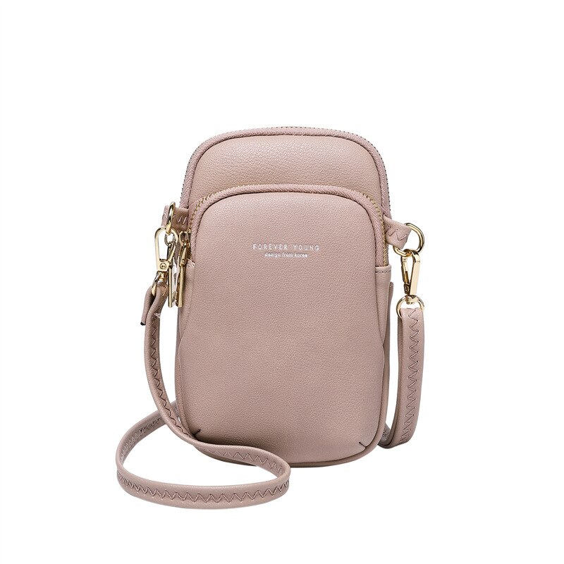 Women zipper Lock Shoulder Bag Crossbody Bags Messenger Phone Coin Bag Small Hasp Card Holder Wallet Lady Leather Purse: 832 pink