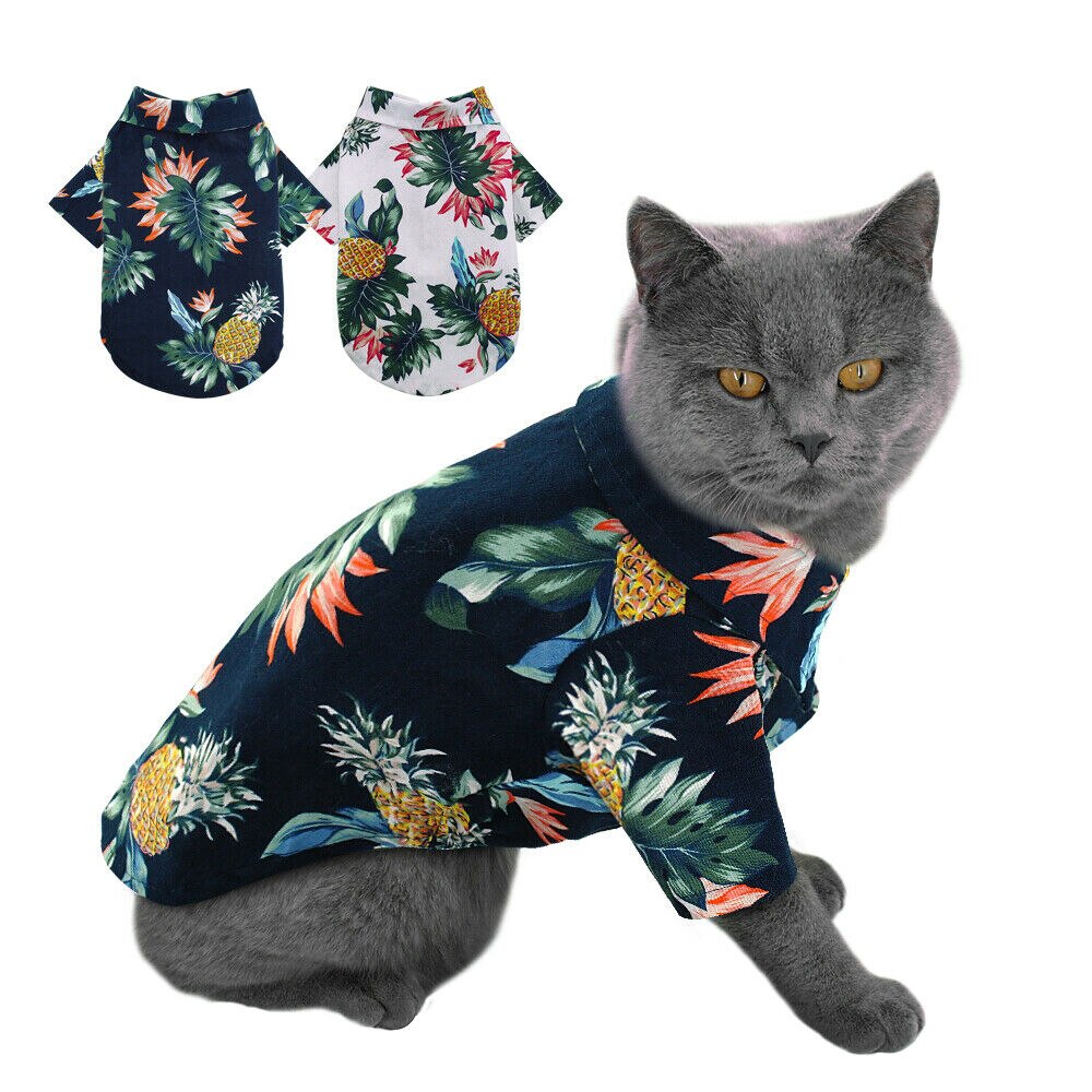 Cămașă de vară cățeluș de companie în stil hawaian câine mic pisică haine pentru animale de companie vestă tricou stil de plajă pentru cățel chihuahua ropa perro pug