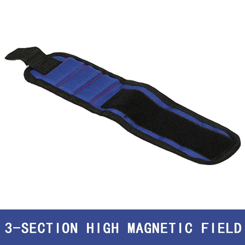 3-section magnetic electrical tool bag super suction woodworking wrist belt Oxford cloth wear-resistant magnet tool assistant: Blue
