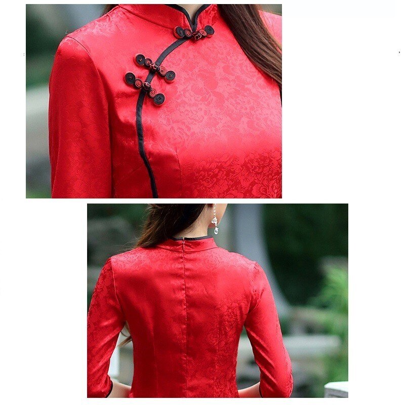 Chinese Tops Blouse Tang Ancient Chinese Style Seven Sleeve Cheongsam Shirts Jacket Tea Service Chinese Clothing Store Plus Size