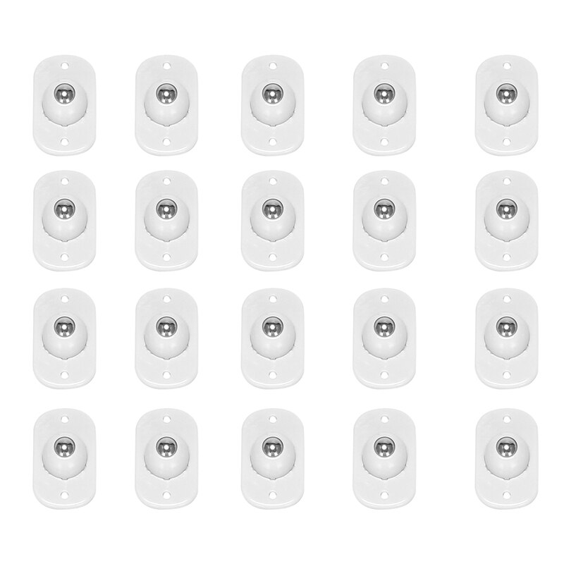 20 Pcs Self Adhesive Swivel Caster Stainless Steel Mini Paste Universal Wheel Universal Wheel 360 Degree Rotation Pulley