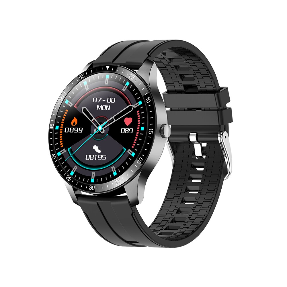 S80 Mannen Smart Horloge Fitness Tracker Hartslag Slaap Monitor Multi-Sport Camping IP67 Waterdichte Smartwatch Voor Ios Android: Black silicone