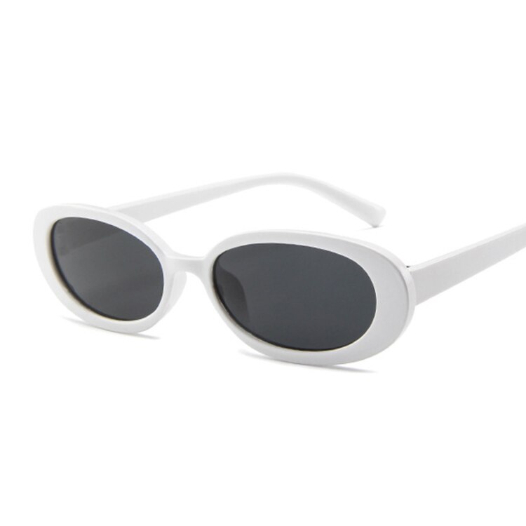 Kvinder ovale solbriller solbriller kvinder vintage briller kvindelige gennemsigtige linser dame  uv400: Hvidegrå