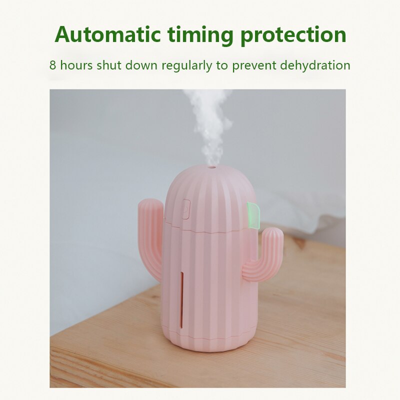 Air Humidifier Home Office Mini Air Diffuser Cactus Plant humidifier Rechargeable 340ml Wireless Humidifier Nano Mist Sprayer