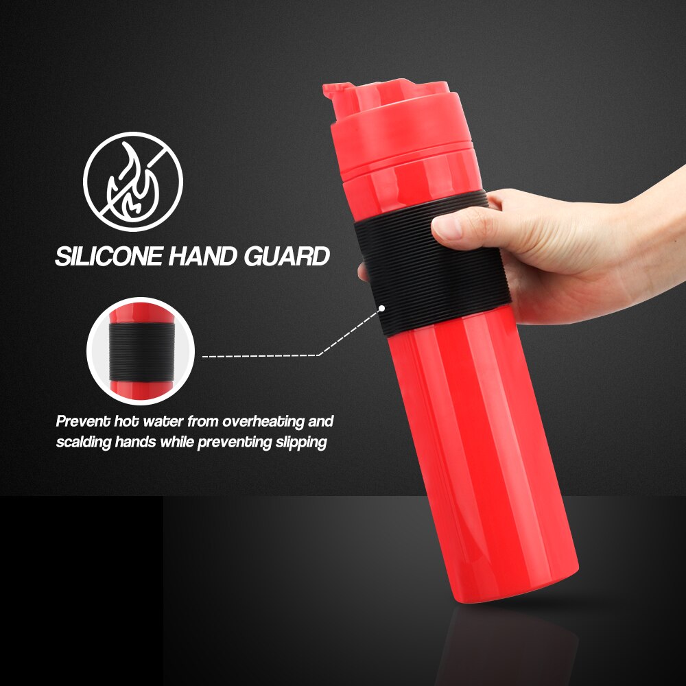 Portable French Press 350ml Coffee Maker Black Plastic Double Wall Mug BPA Free Filtration Water Isolation Tea Coffee Cup