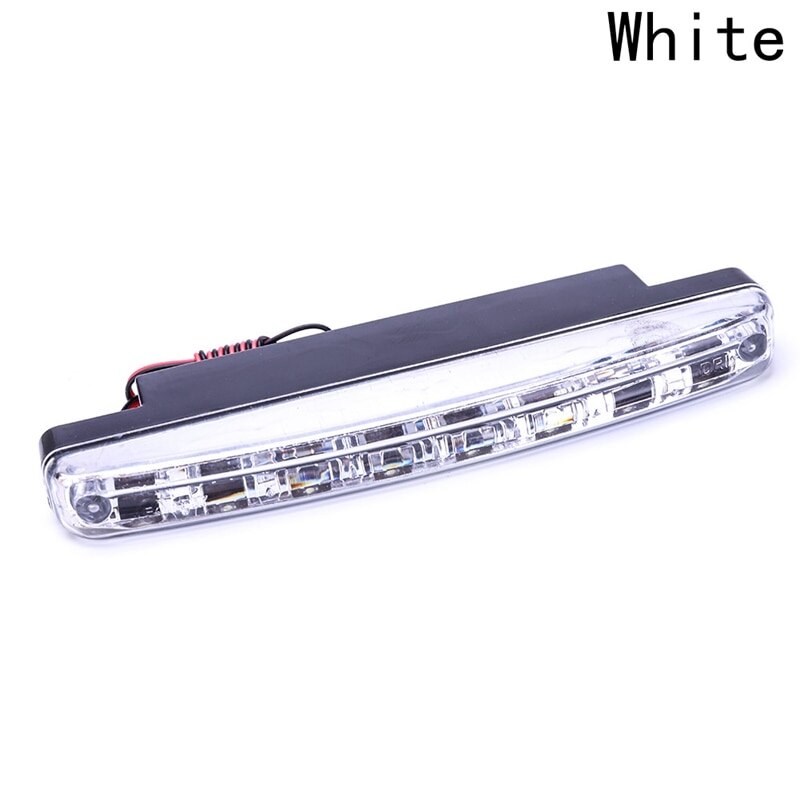Luz de circulación diurna antiniebla para faros delanteros, luz de conducción diurna blanca de 8led para coche con luces de advertencia de navegación automática, estilo de coche