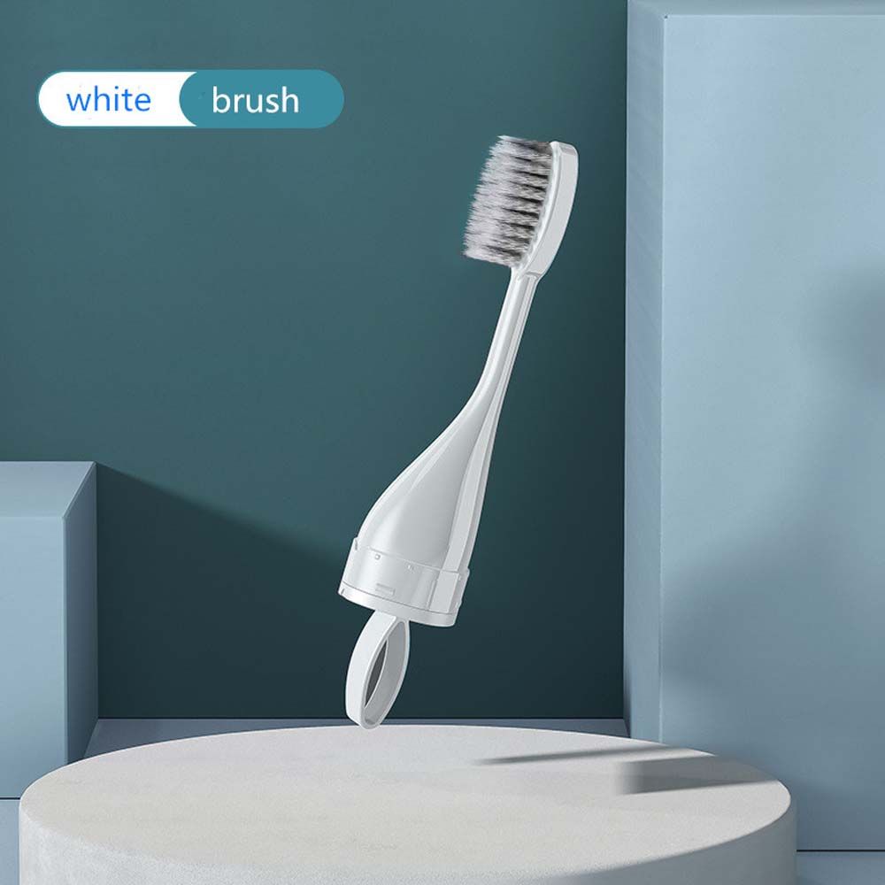 Juego de cepillos de dientes de plástico para viaje, herramientas de Limpieza de dientes plegables, Kit de almacenamiento de pasta de dientes, senderismo, portátil: Castaño