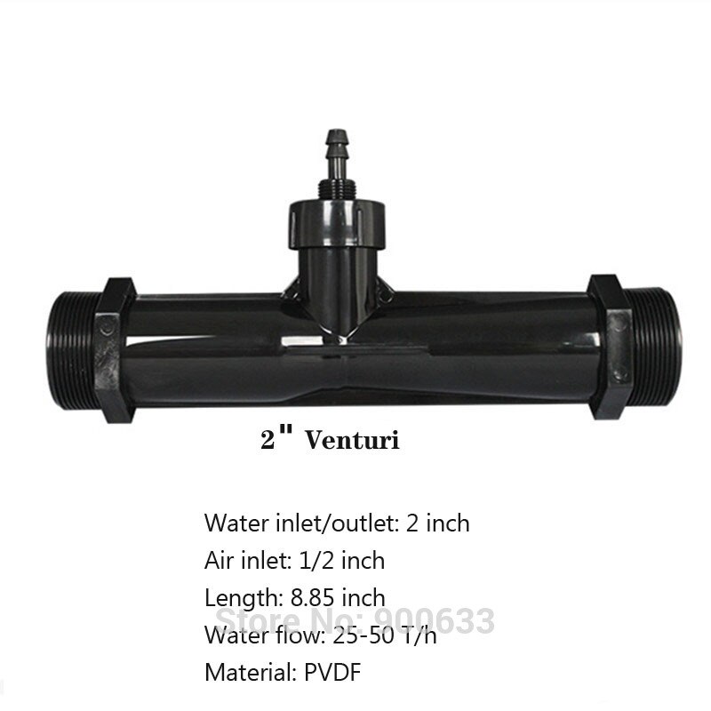 1/4 '' 1/2 '' 3/4 '' 1 '' 1.5 '' 2 '' pvdf venturi gödselinjektor ozonblandare för vattenrenare delar
