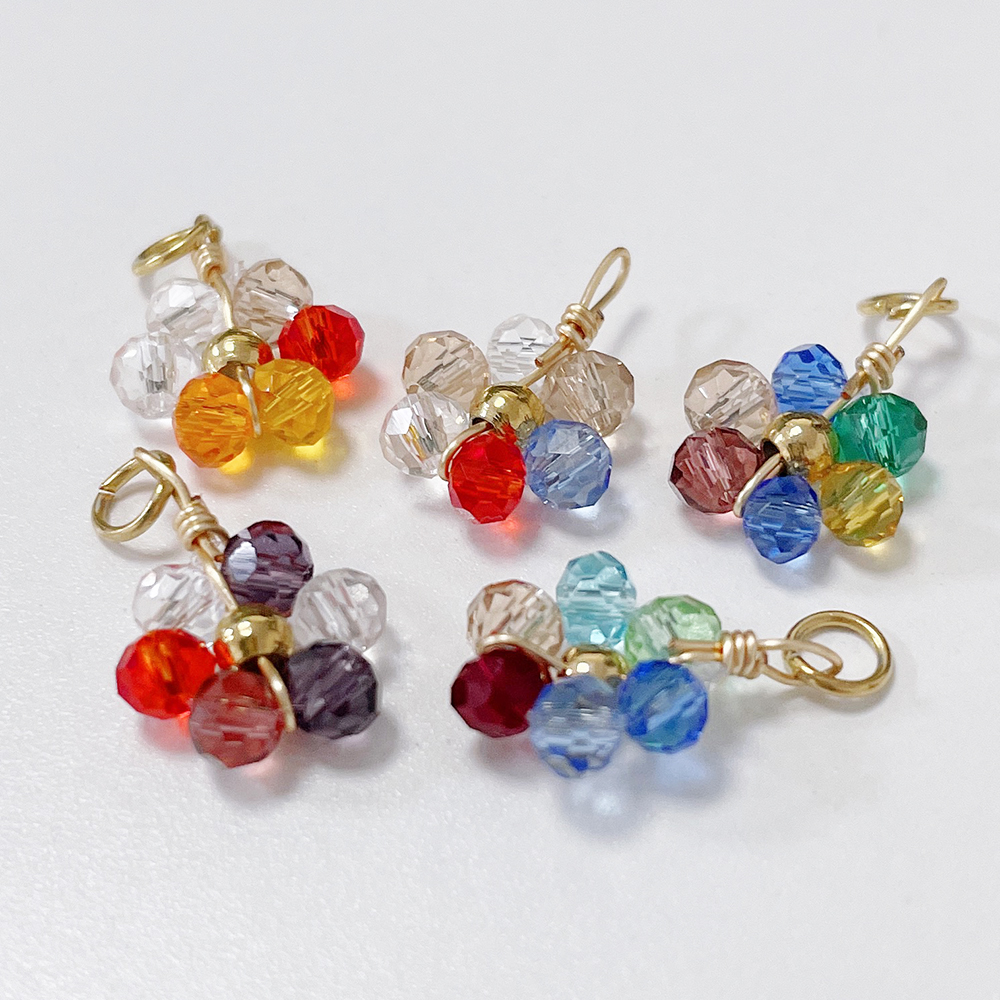 20 piezas de cuentas de perlas de imitación de flores de acero inoxidable, colgantes para fabricación de joyería, accesorios para pulseras y collares hechos a mano DIY: Violeta