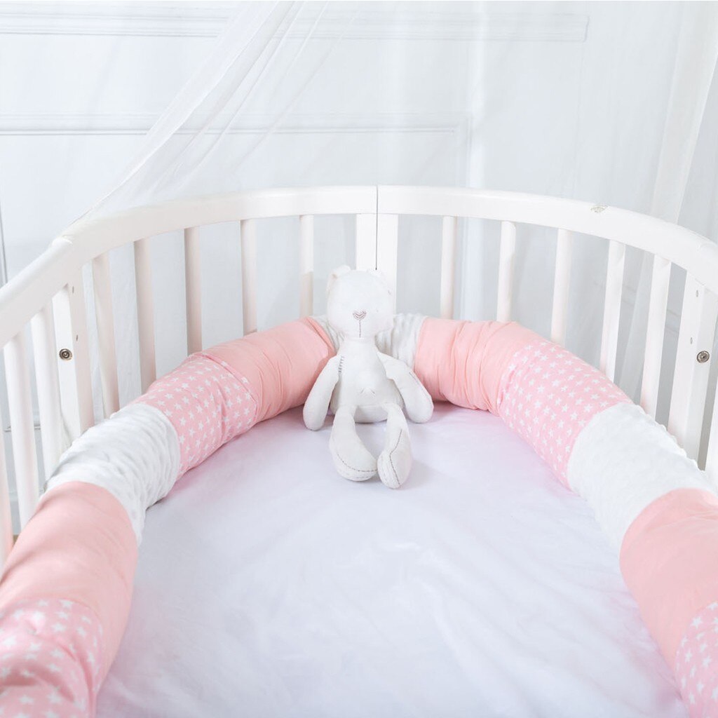 Juego de parachoques de algodón a juego para niños, cuna a prueba de golpes, suave, lana: PK