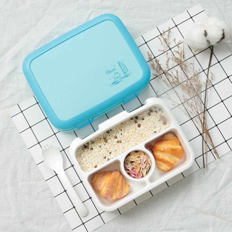Lunch Bento Box 5 Portioned Compartments with Lid for Kids Adults Student Office Worker Use Home Office Traveling Removable Tray
