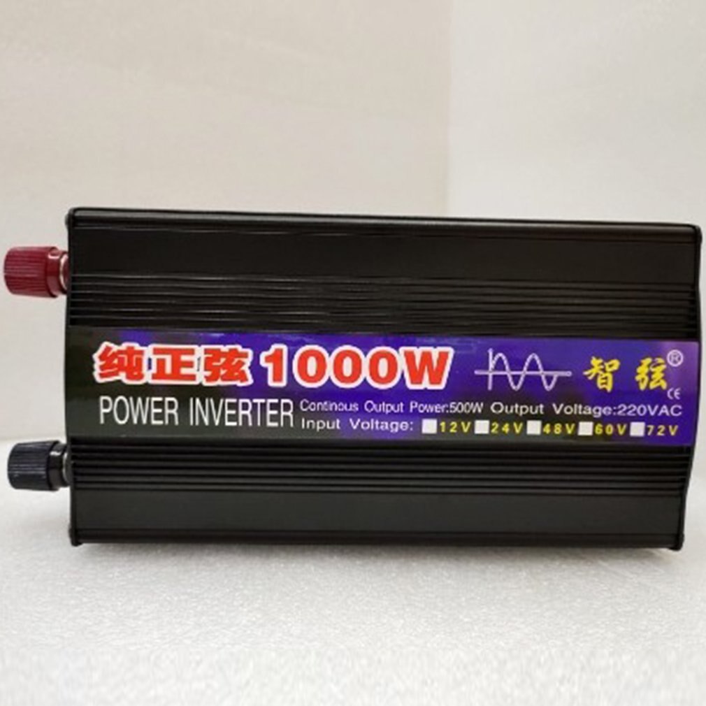 Inversor de onda sinusoidal pura de 1000w, inversor de potencia inteligente, pantalla Digital única, potenciador de conversión de coche