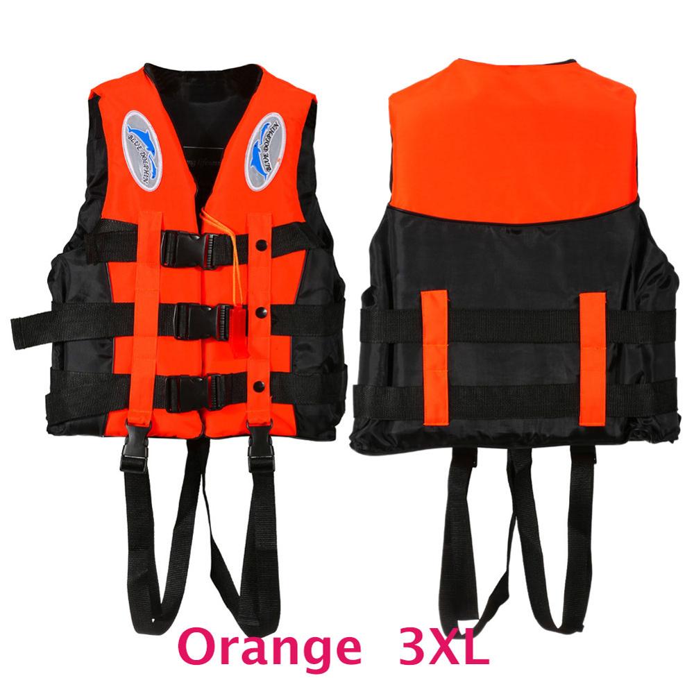 Adult Life Jacket Vest Swimwear Life Vests Jackets with Whistle for Water Sports Man Jacket Swimming Boating Drifting Jacket: Orange XXXL