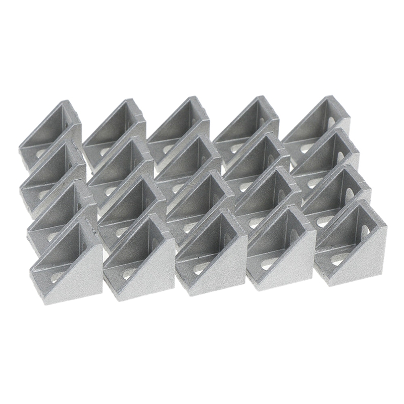 20Pcs Corner Fitting Angle Aluminum 20 X 20 L Connector Bracket Fastener Match Use Industrial Aluminum Profile