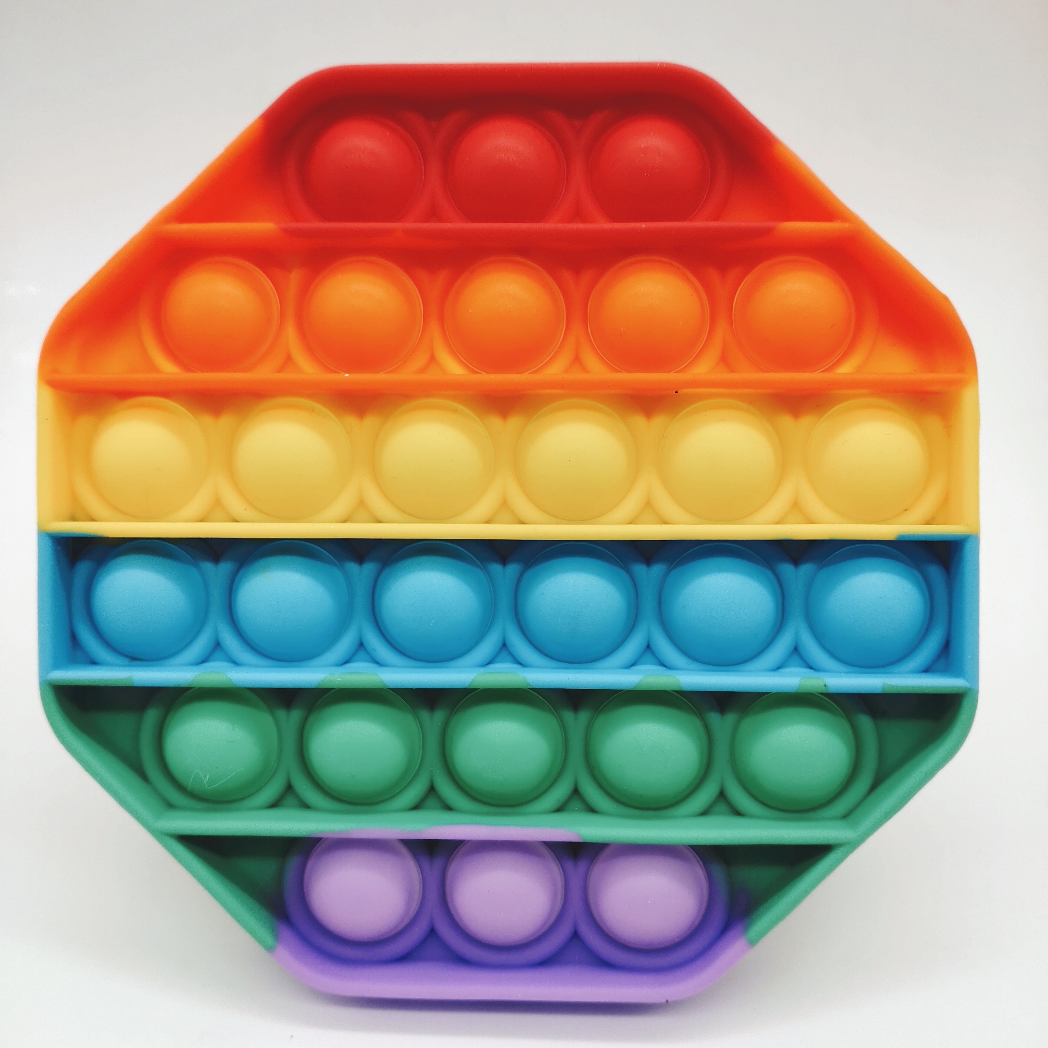 Silicone Push pop Poke pop Bubble Sensory Fidget Toy, Pop It Fidget Toy, Squeeze Sensory Toy, Reliever Stress: Octagon  Orange