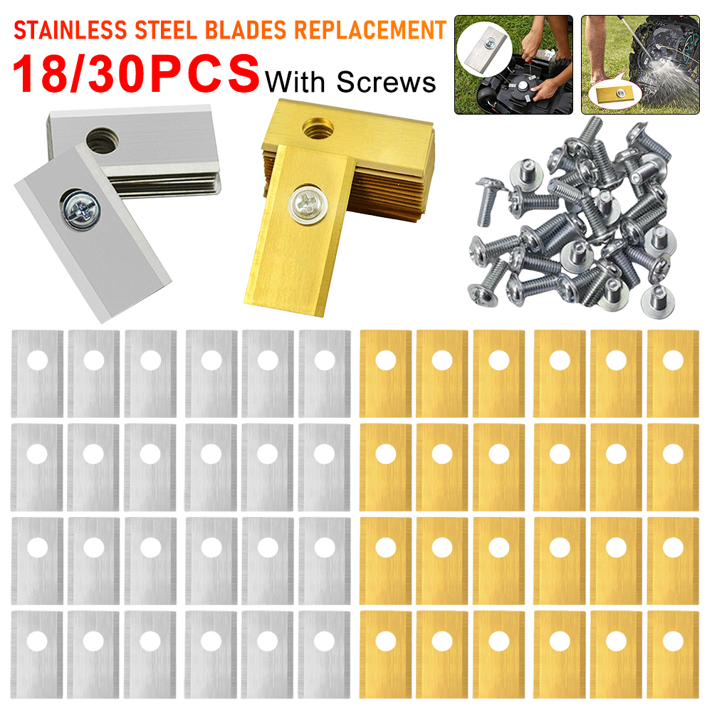 18/30pcs Lawn Trimmer Blades For Worx Landroid Robotic Lawn Mower Brushcutter Replacement Stainless Steel Blade Set With Screws