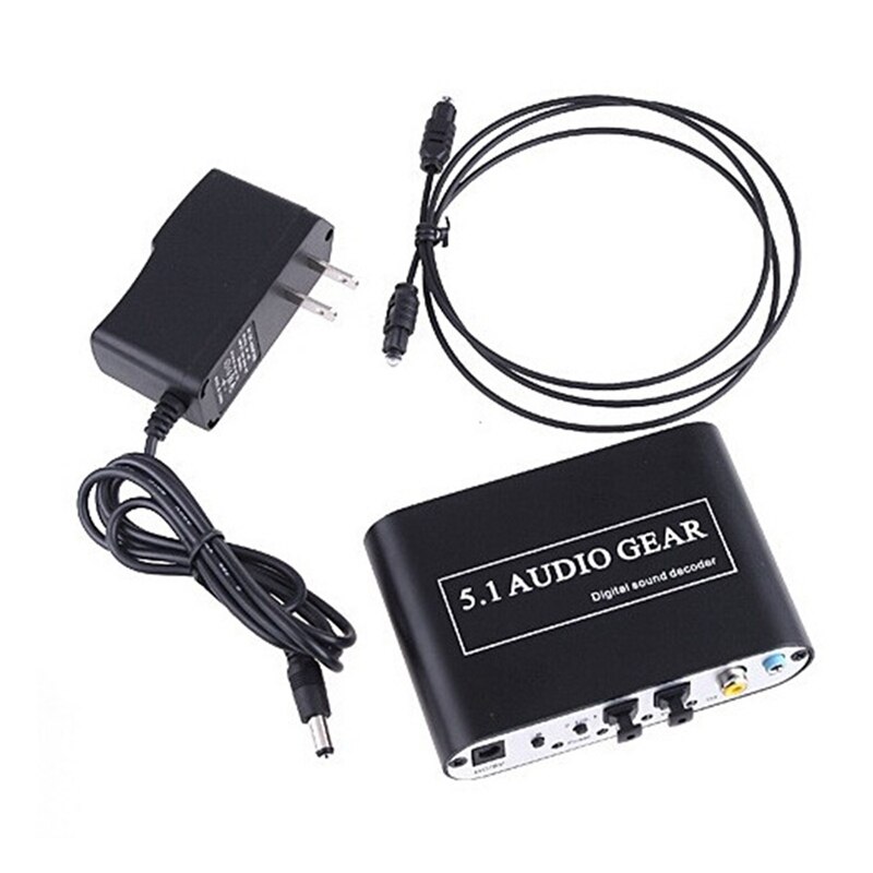 Digital Optical Coaxial to Analog Audio Converter 5.1 Channel DTS AC-3 Audio Decoder TV to Audio US Plug: Default Title