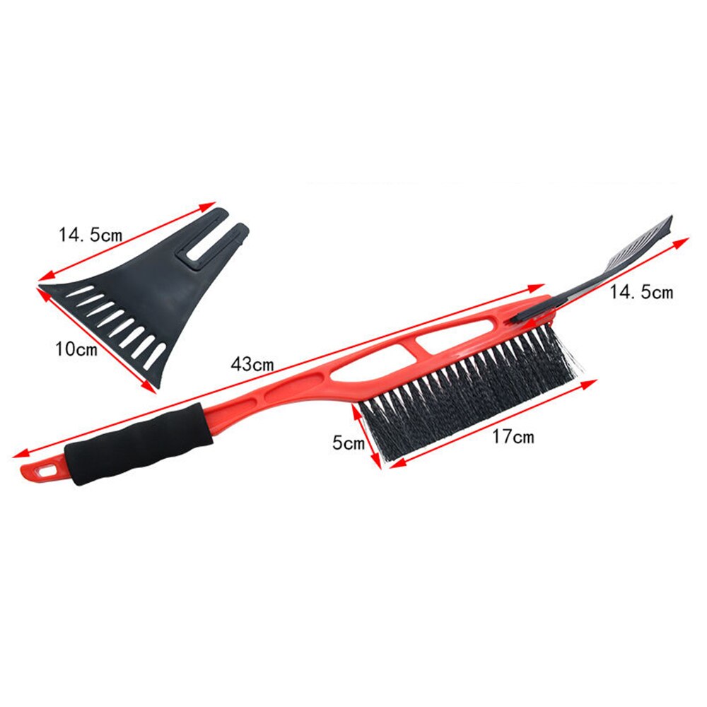 2-in-1 Car Ice Scraper Snow Remover Shovel Brush Window Windscreen Windshield Deicing Cleaning Scraping Tool