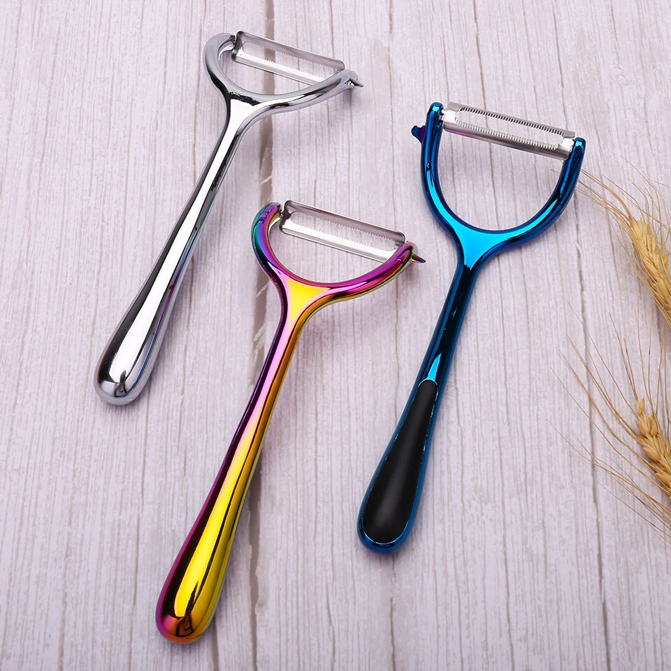 Potato Peeler Kitchen Accessories Vegetable Fruit Zester Stainless Steel Plating Three Colors Optional Cuisine Tools