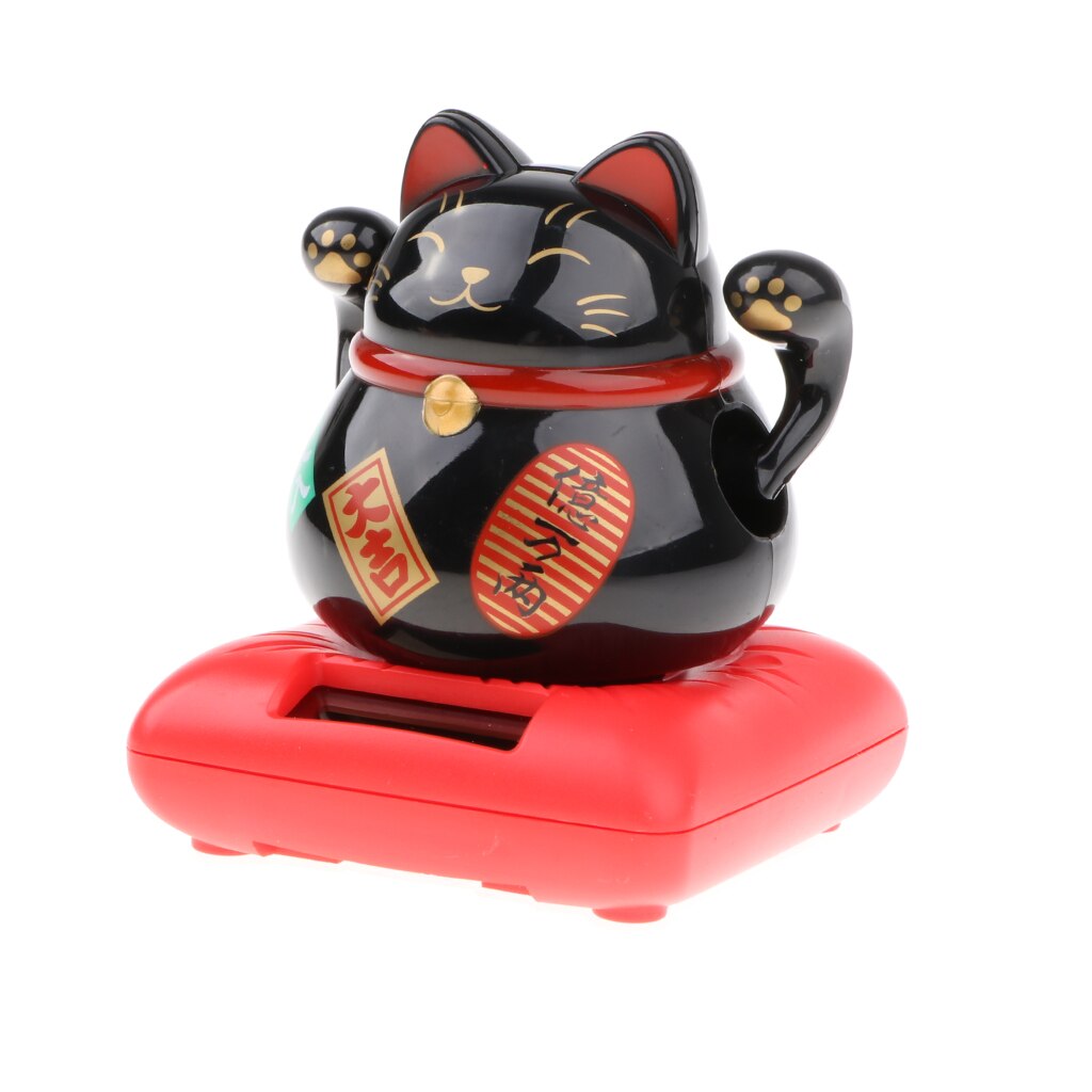 SOLAR POWER BECKONING Wealth Lucky Waving Fortune CAT Home Car Decor Science Toy