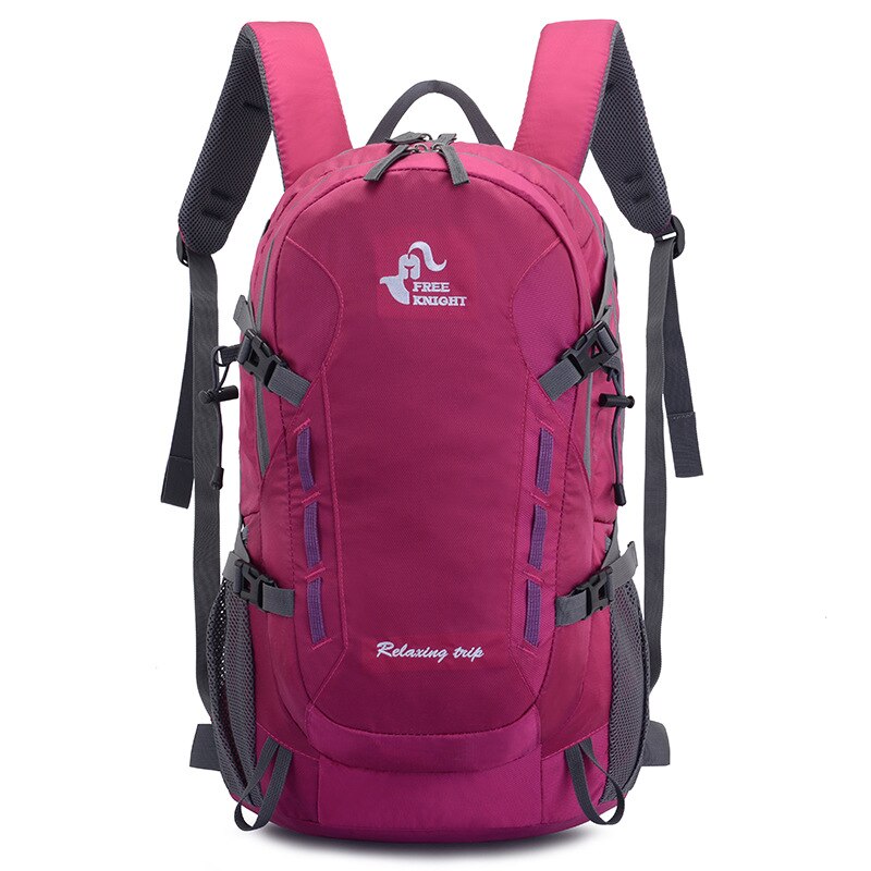 neue Stil Ich bin Freien Rucksack 40L Wasserdicht Nylon Rucksack Fahrten Gepäck: Rose rot