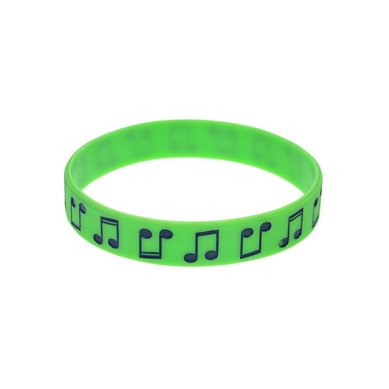 OBH 50pz musica Nota bracciale in gomma siliconica 5 colori nuovo design: verde