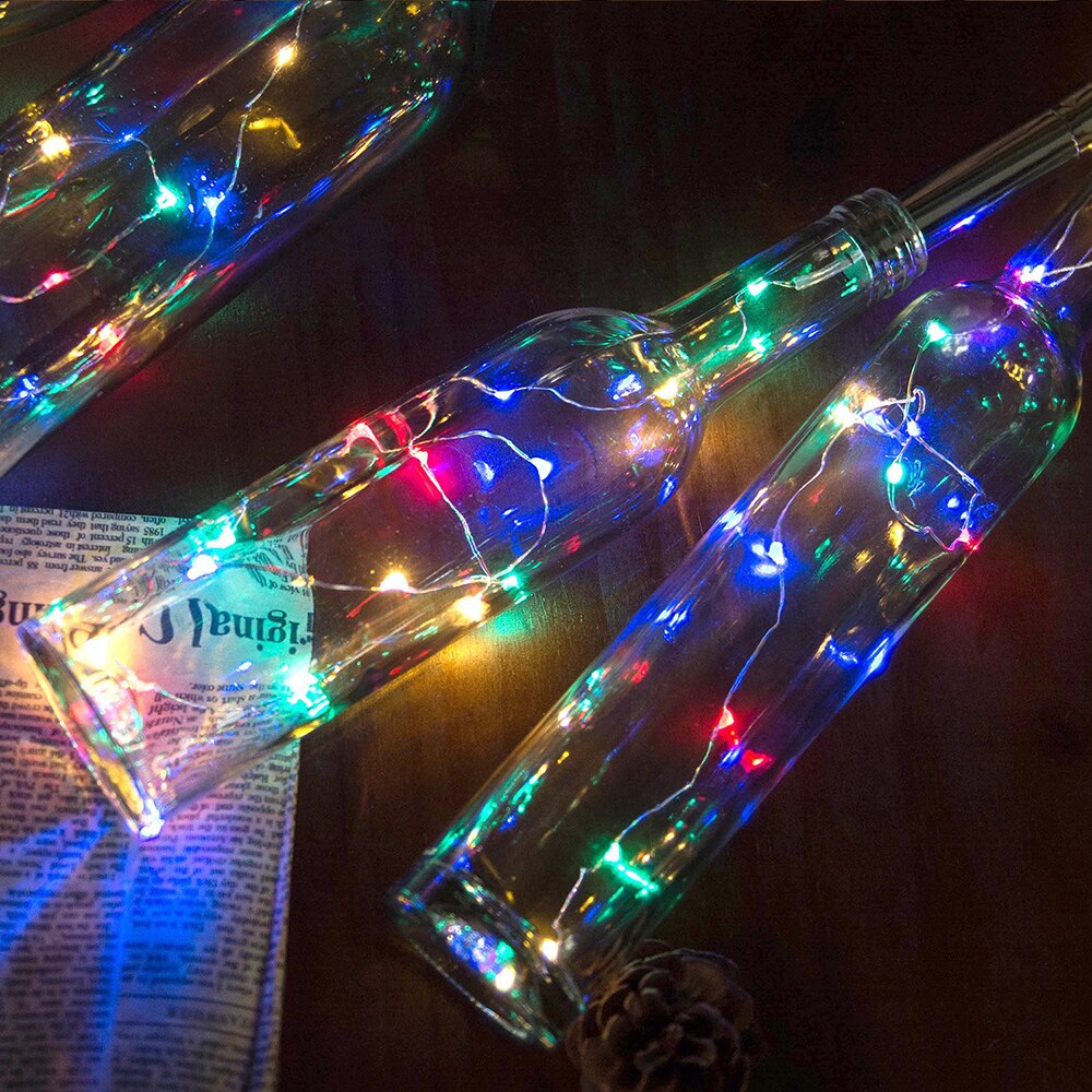 10 Stks/partij Led Wijnfles Lamp 10Leds 20Leds Fles Koperdraad String Voor Bruiloft Kerstmis Halloween Party decoratie