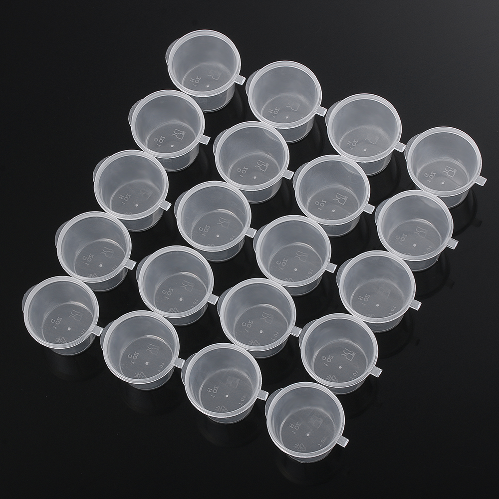 Recipientes de plástico para salsa para llevar, caja desechable para alimentos con tapas con bisagras, paleta de pigmentos para pintar, reutilizable, 25/27/40/45ml