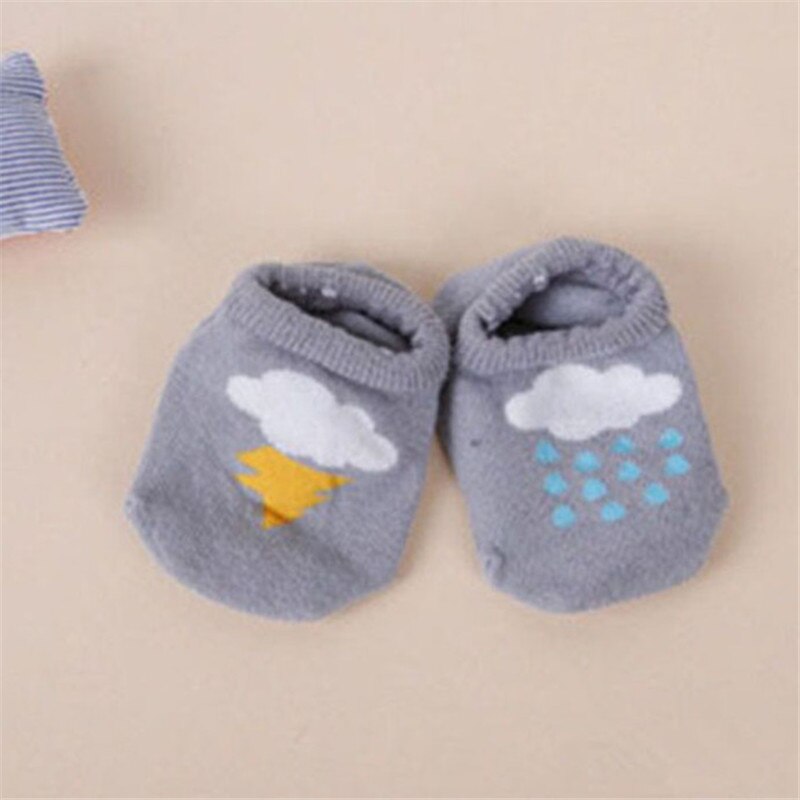 Calcetines antideslizantes cómodos para bebé, calcetines náuticos infantiles, calcetines pequeños de nube con rayos, calcetines de de Navidad para niños