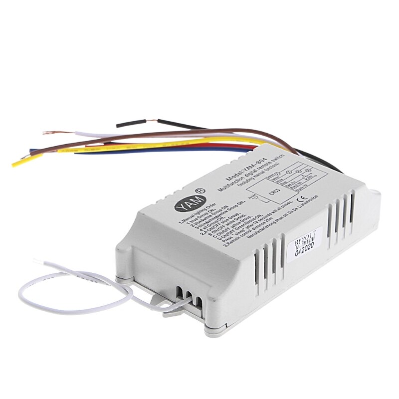 4 Way ON/OFF 220V Wireless Receiver Lamp Light Remote Control Switch