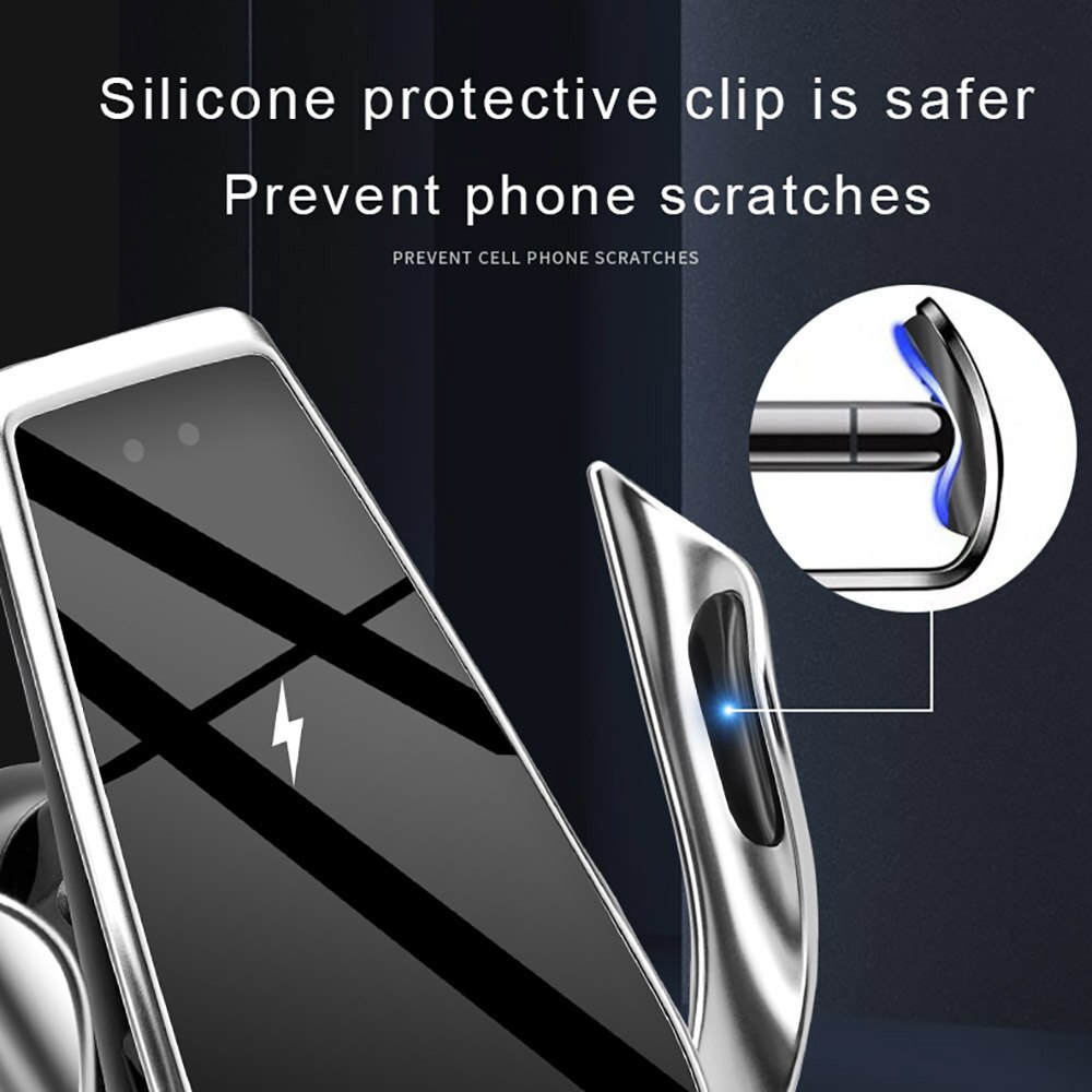Wireless Car Charger 15W Qi Fast Charging Auto-Clamping Air Vent Mount for iPhone Samsung