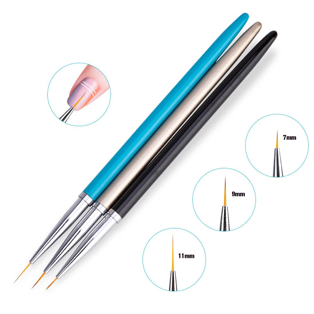 Nail Art Brushes Set 3/5Pcs/set Drawing Carving Painting Pen paiting carving line Manicure Set For nail art Brush Drawing Tool: 08