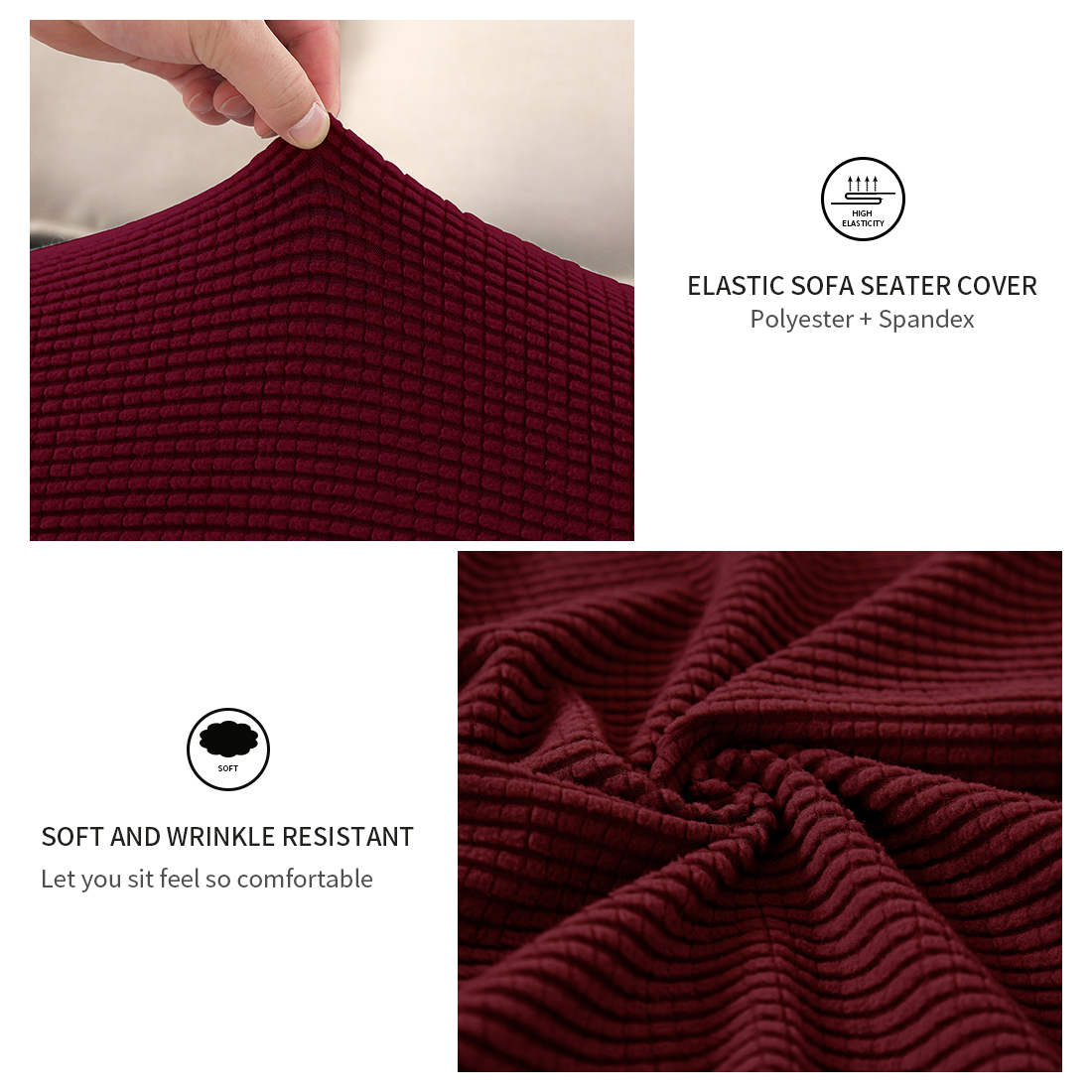 Huisdecoratie effen kleur bankkussenhoes elastische beschermer bankhoes persoonlijkheid bijpassende wasbare bankhoes hoes