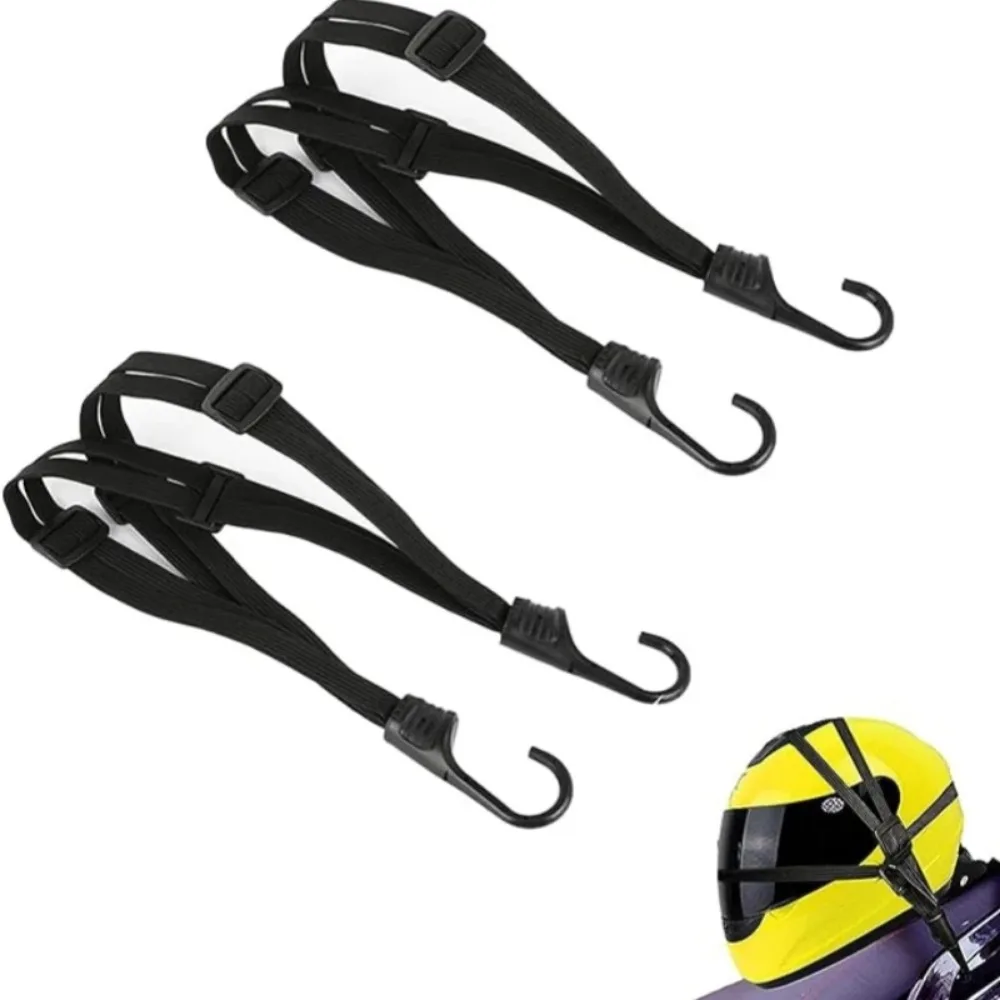 24 "/60Cm En 35.4"/90Cm Motorhelm Bagage Touw Bungee Cord Bagage Helm Intrekbare Elastische Band Met 2 Haken