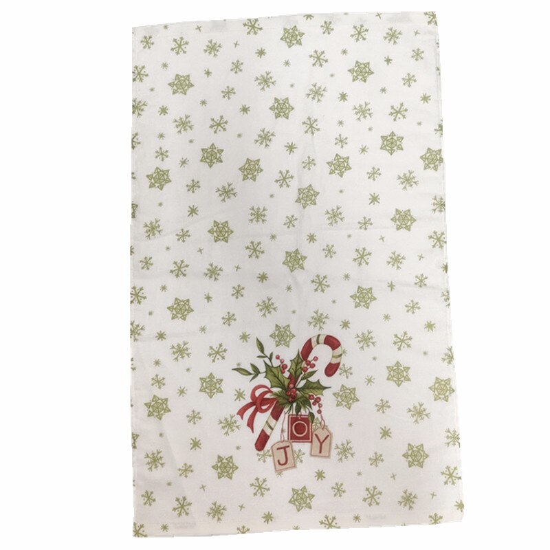 1Pc 41x65cm Christmas Snowman Santa Claus Tree Printed Cotton Kitchen Dishcloth Tea Towel Xmas Party: Style 5