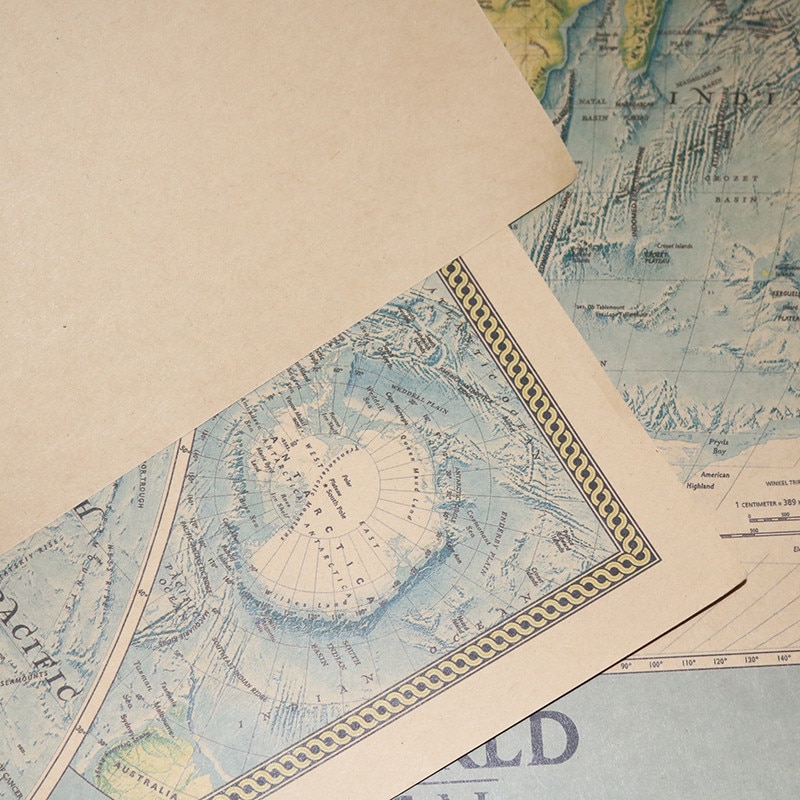 English world map 2 Pcs Business office decorative painting Wall decoration map poster world map 72.5*51.5cm