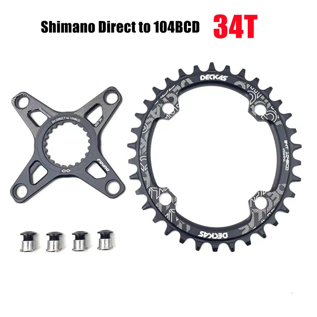 Deckas Chainring Oval for Shimano Direct Mount Spider adapter 12 speed M6100 M7100 M8100 M9100 M8120 MT900 XTR SLX Bicycle crank: oval 34T combo