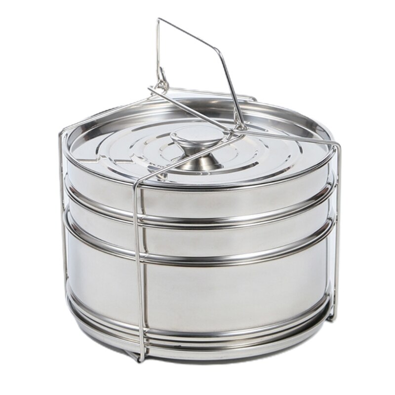 Vaporera de doble capa de acero inoxidable 304, cesto funcional múltiple, olla mediana, para hornear, cazuela, maceta para Fideos: B