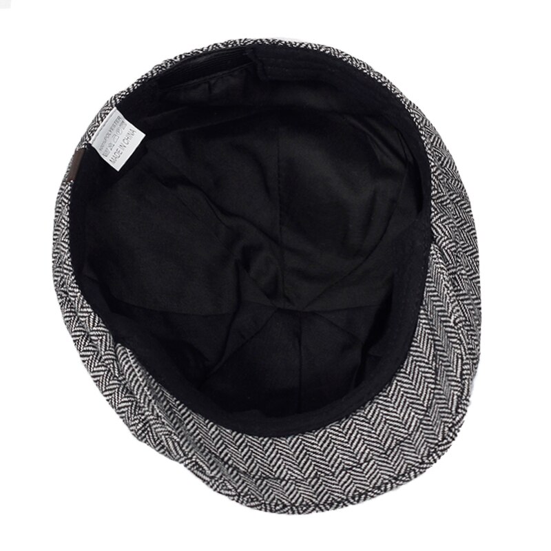 Nueva boina marrón de cuadros sombrero masculino algodón % hip hop sombreros Otoño e Invierno gorra de ocio al aire libre gorras de