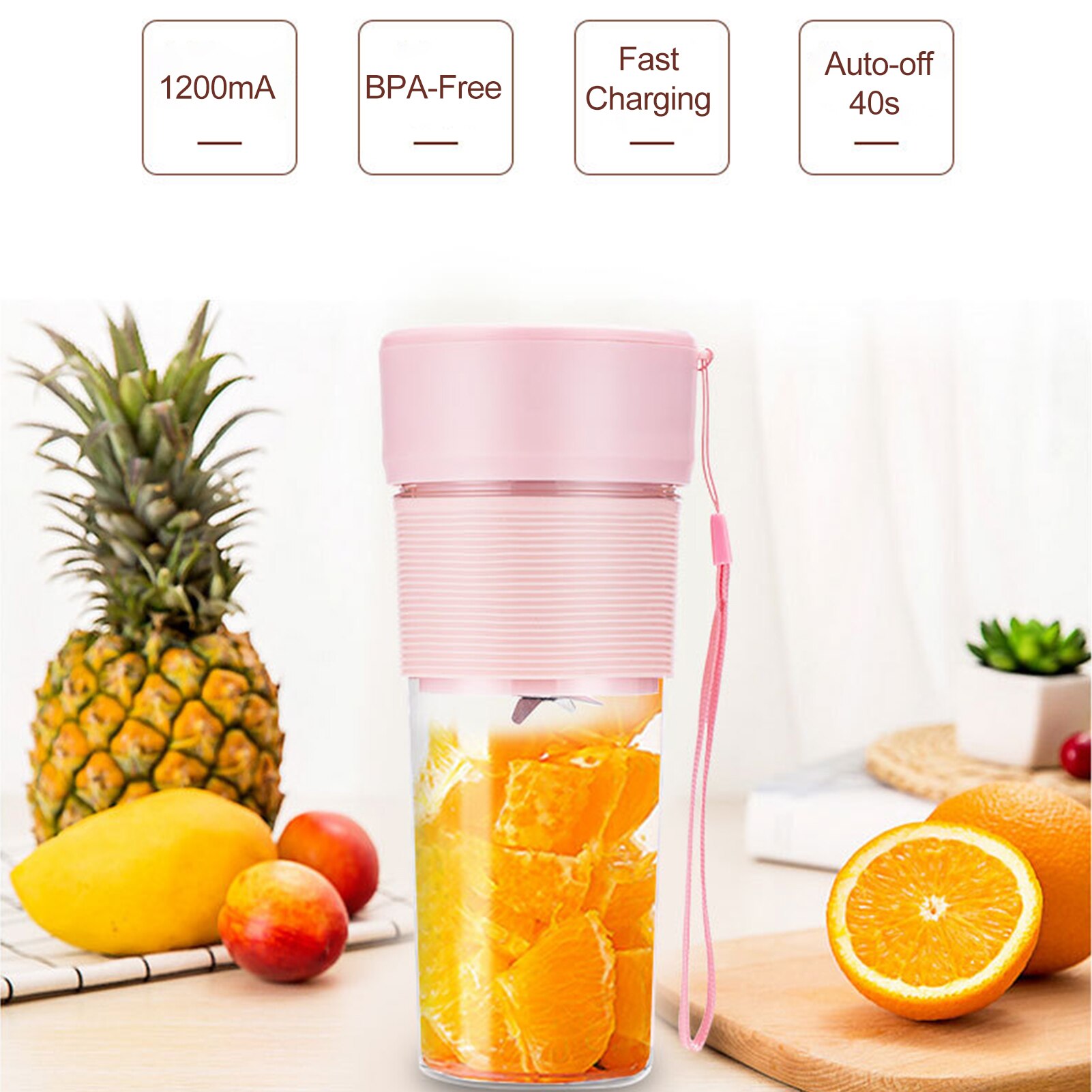 270mL Portable Juicer Electric Mixer Cup Mini Smoothie Blender Shakes Handheld Fruit Vegetable Machine Milkshake Juicer Cup