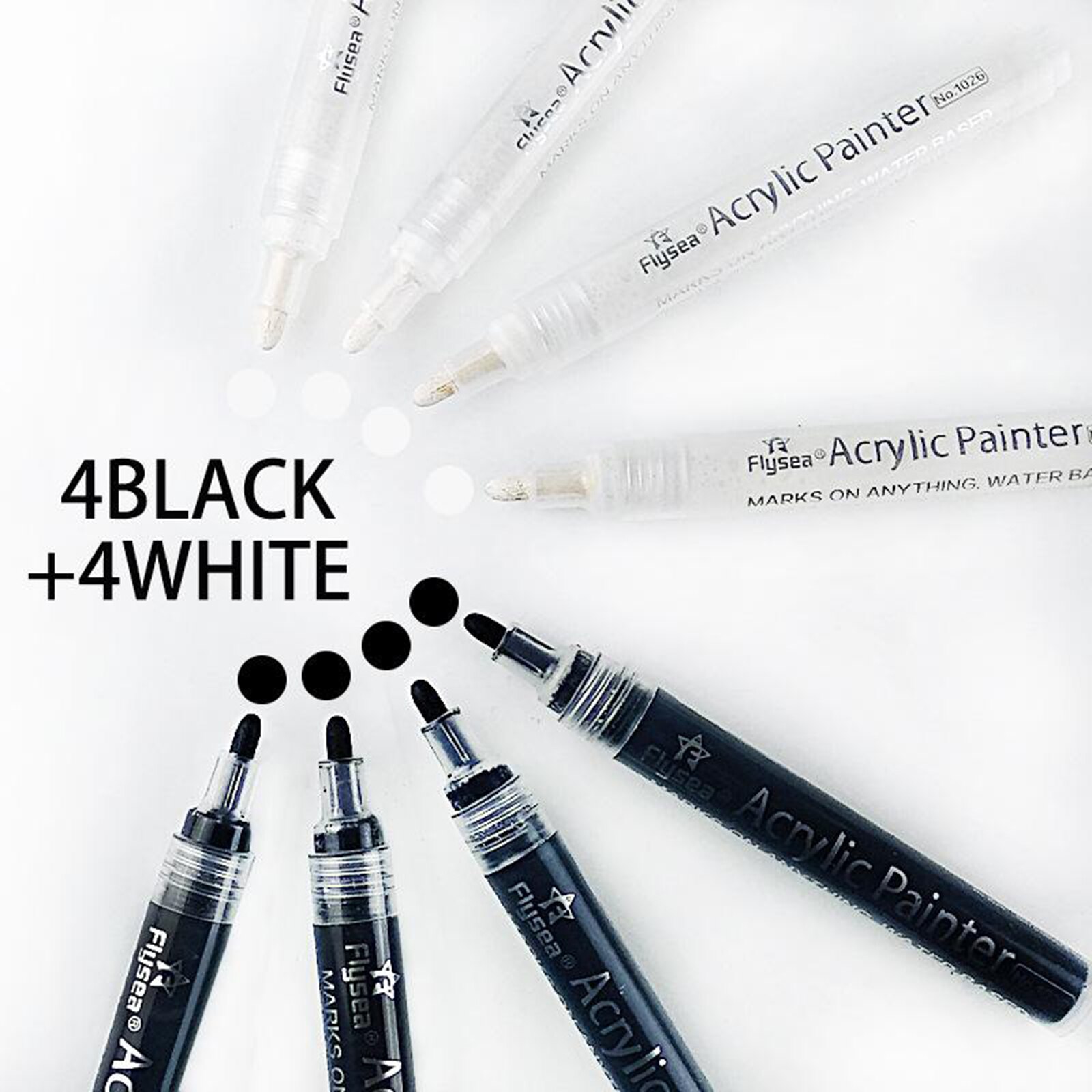 8pcs Writing Permanent Markers Pen for Ceramic Diary Graffiti Poster Card