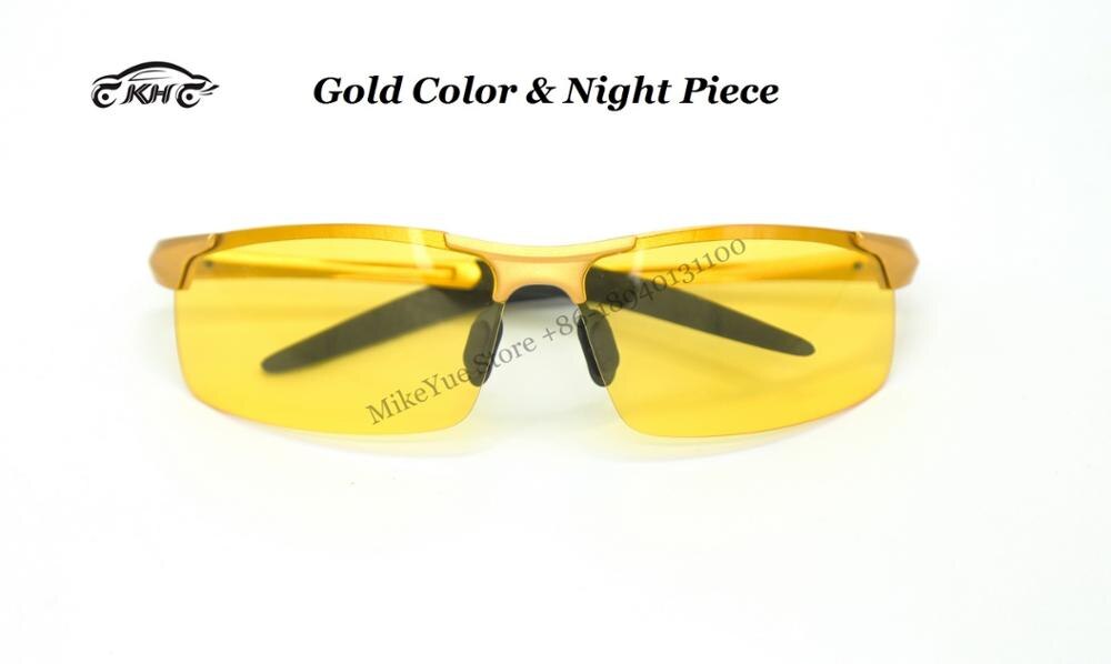 AKH Night Driving Glasses for Night Glasses Polarized HongKong Famous Brand KH Night Vision Male Sunglasses Driver Goggles: Gold