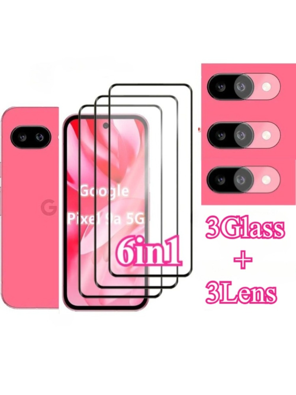 Vidrio Protector HD 6 en 1 para Google Pixel 9A 9 8 7 Pro XL Pro película protectora de pantalla de lente de cámara para Google Pixel 8A 7A 6A 5 Pro