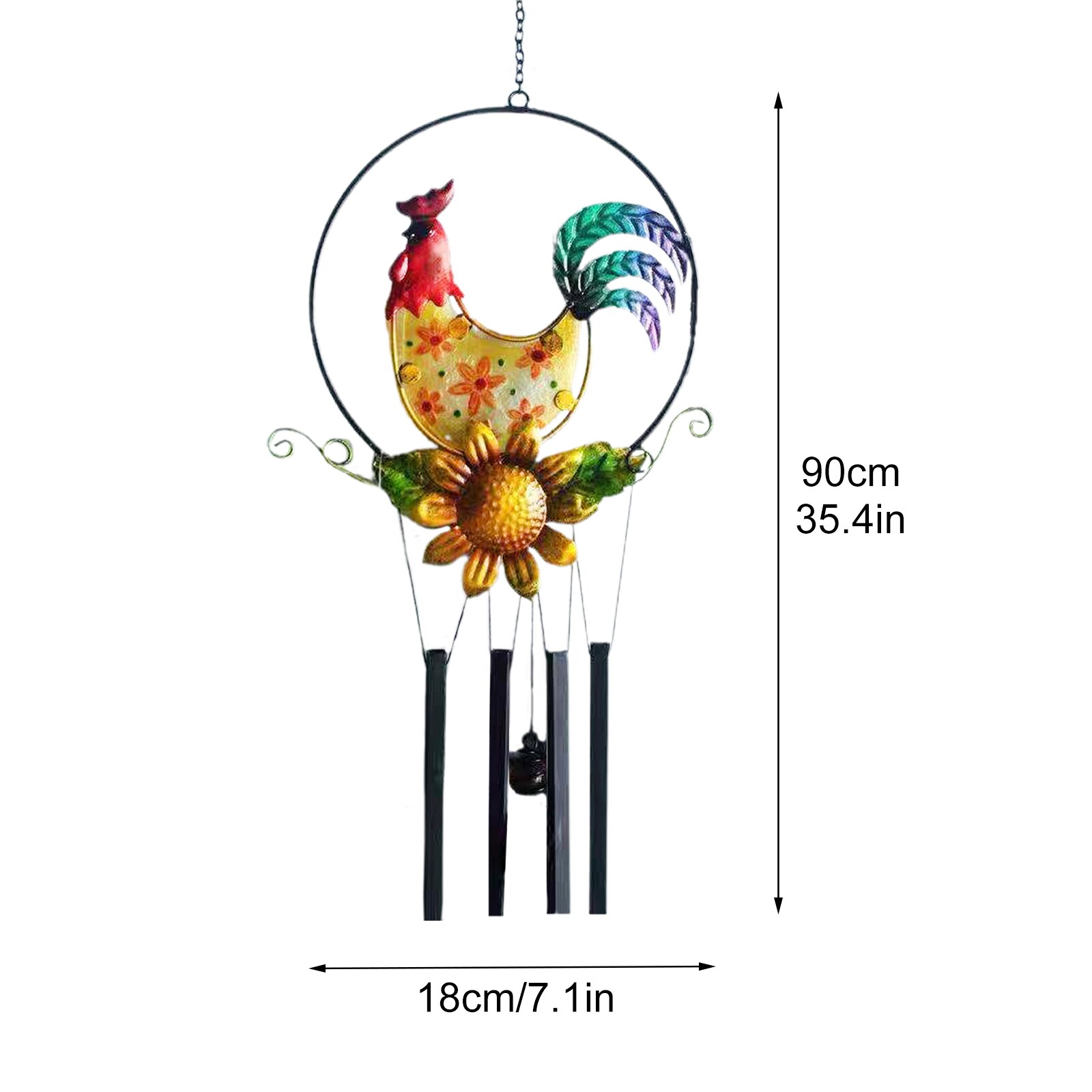 5 Tuned Metal Tubes Wind Chimes Outdoor Amazing Grace Music Sound 36inch Home Pendant: style G
