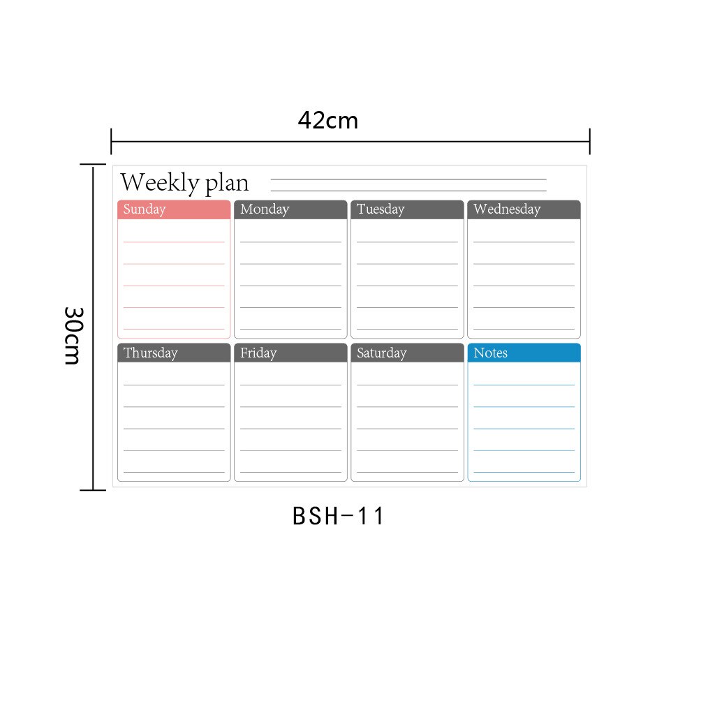 Kalender Schema A3 Zachte Magnetische Memo Message Board Schrijven Zachte Whiteboard Magneet: BSH11 single sheet