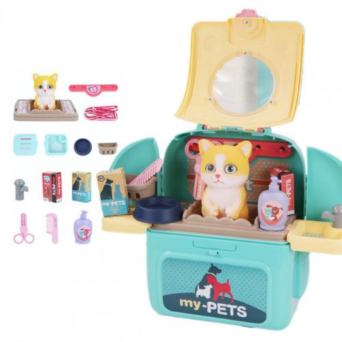 Sac à dos en plastique pour animaux de compagnie, pratique, exquis, jeu de simulation, ensemble de soins pour animaux de compagnie,: A